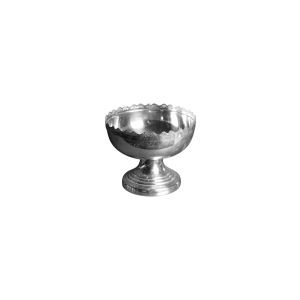 SUPORTE PRATA REDONDO BAIXO BOWL COM BORDA RENDA