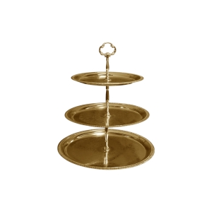 PORTA DOCES 3 NÍVEIS DOURADO 