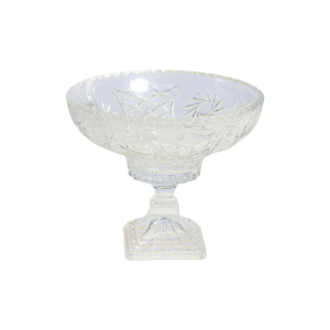 APOIADOR DE CRISTAL FLORIDO COM PÉ QUADRADO