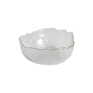 BOWL DE CRISTAL MARTELADO COM BORDA DOURADA
